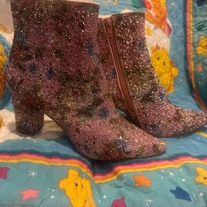 Betsey Johnson “Cady” pink floral booties